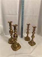 A) Two Pair of Brass Candle Sticks