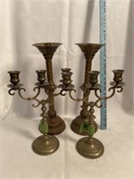 B) Two Pair Brass Candle Sticks