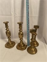 B) Two pair of brass candle sticks