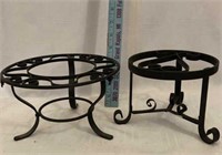 (B) Two Wrought Iron Plant Stands