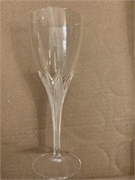 (B) Set of 7 Cut Glass Tulip Wine Glasses