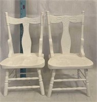 (C) Pair of Doll Size Wood Chairs