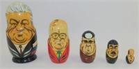 Vintage Matryoshka World Leaders Nesting Dolls