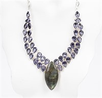 Jewelry Sterling Silver Labradorite Necklace