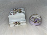 (ST)  Limoges Ring Box and Ring Dish