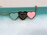 Tiffany & Co. 18k gold, blue and pink enamel