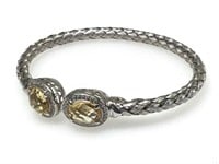 Beautiful Sterling & Rhinestone Cuff Bracelet