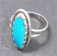 Sterling Silver & Turquoise Ring TJC