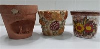3 Nice Ceramic Gardening Pots T14F