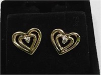 10 kt.w/ Diamond Heart Earrings. TJC