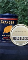 Granger  & Gold Block Tobacco Tins - H