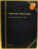 MERCURY DIME BOOK WITH 52 DIFFERENT COINS -1917-45