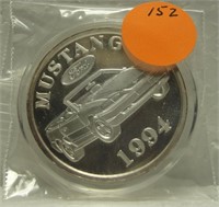 1994 FORD MUSTANG 1 TROY OZ. SILVER ART ROUND