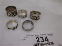 5 Silver rings ladies