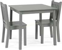 Humble Crew Wood Table & 2 Chairs Grey