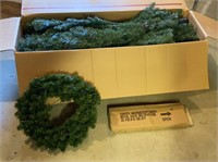 7 1/2’ Christmas tree and a wreath