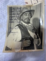 B&W photo of Ken Curtis "Festus" signed 1977