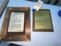 2-Plaques w/The Cowboy's Prayer By Clem