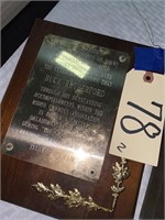 Plaque from Tulsa State Fair to Buck Rutherford