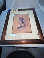 Framed Art by E.G.Thompson Roping Cowboy