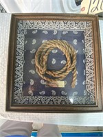 Framed Rope w/Plaque Noting Herb Meyers