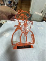 Metal Art Orange OSU Cowboy presented to