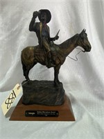 Bronze Statue of Cowboy on Horse Golden