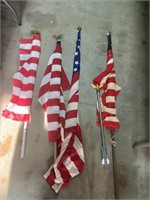Box of American Flags & Poles Various Sizes