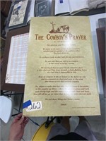 The Cowboys Prayer on foam board 23"x35"