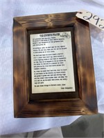 The Cowboy's Prayer Plaque Framed