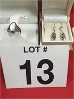 New Sterling silver earrings and ring