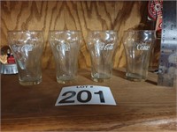 4 Collectors Coca Cola glasses