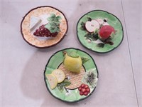 (3) Assorted Fruit Decorative Plates