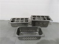 (3) 12 x 6" S/S Inserts with Condiment Lids