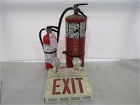 (2) Fire Extinguishers & Exit Sign
