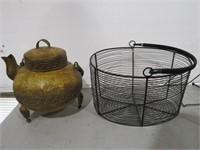 Decorative Basket & Tea Pot