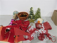 Box of Holiday Decor & Misc Items