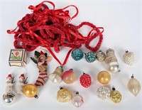 LOT OF GLASS BLOWN CHRISTMAS ORNAMENTS & MORE