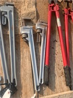 2 ALUMINUM 24" PIPE WRENCHES