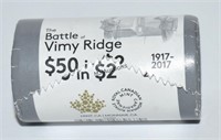 Canada 2017 100th Anniv Vimy Bank Roll $50 Face