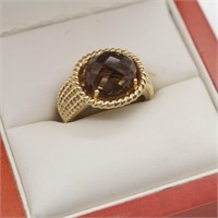 14k ADPG Ring w/Amber Stone - Size 8
