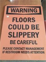 18×24 Warning floors could be slippery be careful