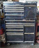Large black metal tool box