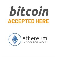 Now Accepting Bitcoin & Ethereum for ALL purchases