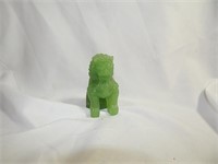 Vintage Chinese Jadeite Glass Foo Dog Figurine