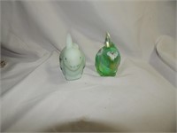 Vintage Fenton Hand Painted Glass Bunnies