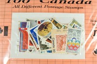 100 CANADA VINTAGE STAMPS Different used #1