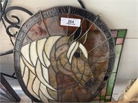 Stained Glass horse and butterfly window
