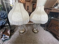 Pair of Crystal Lamps