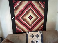 2 decorative hand made blankets